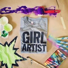 Load image into Gallery viewer, Girl Artist tri-blend tee, youth and adult sizes, #S.T.E.A.M. #GirlStrong #girlpower