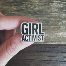 Load image into Gallery viewer, Girl Activist pin, gift, enamel pin, Girl Power, Woman Power