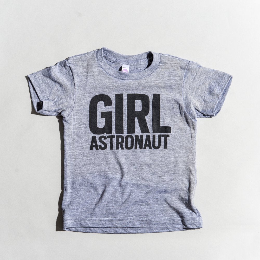 Girl Astronaut tri-blend tee, youth and adult sizes, #GirlStrong #girlpower #stem #girlwonderful