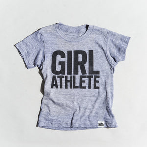 Girl Athlete tri-blend tee, youth and adult sizes, #GirlStrong #girlpower