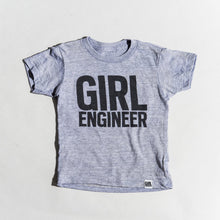 Load image into Gallery viewer, Girl Engineer tri-blend tee, youth and adult sizes, #GirlStrong #girlpower #stem #girlengineer #girlwonderful