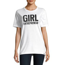 Load image into Gallery viewer, Girl Entrepreneur in white, adult and youth sizes, a collaboration with Bobbi Brown, #entrepreneur, #girlentrepreneur, #girlwonderful